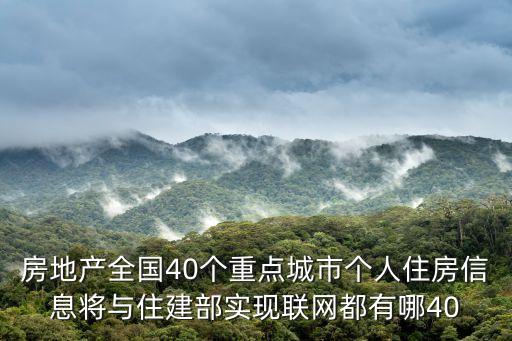 房地產全國40個重點城市個人住房信息將與住建部實現聯網都有哪40
