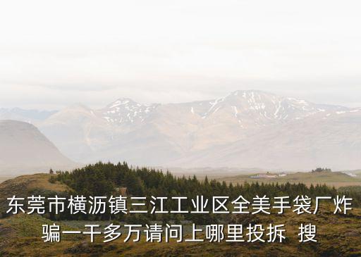 東莞市橫瀝鎮三江工業區全美手袋廠炸騙一干多萬請問上哪里投拆  搜