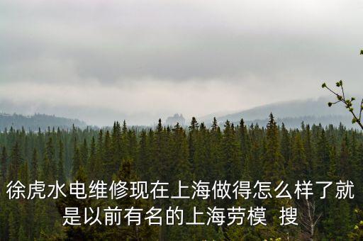 徐虎水電維修現(xiàn)在上海做得怎么樣了就是以前有名的上海勞模  搜