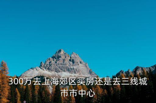 上海市中心房子300萬，300萬去上海郊區(qū)買房還是去三線城市市中心