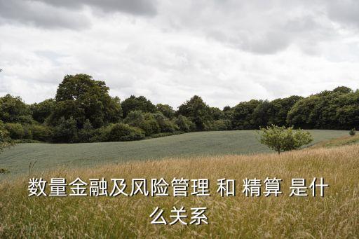 數量金融，數量金融及風險管理 和 精算 是什么關系