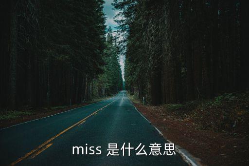 miss是什么意思，miss什么意思