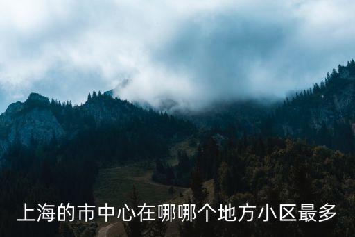 上海的市中心在哪哪個(gè)地方小區(qū)最多
