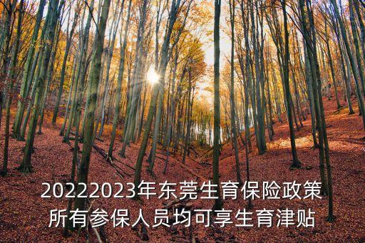 20222023年東莞生育保險政策所有參保人員均可享生育津貼