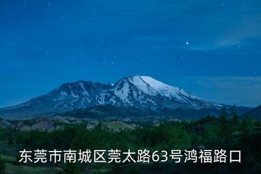 東莞市南城區(qū)莞太路63號鴻福路口