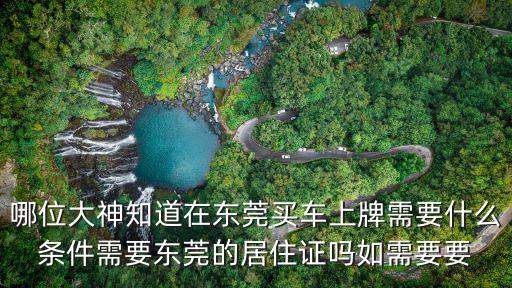 哪位大神知道在東莞買車上牌需要什么條件需要東莞的居住證嗎如需要要