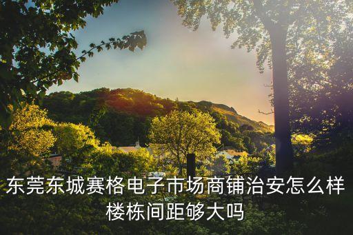 東莞東城賽格電子市場商鋪治安怎么樣樓棟間距夠大嗎