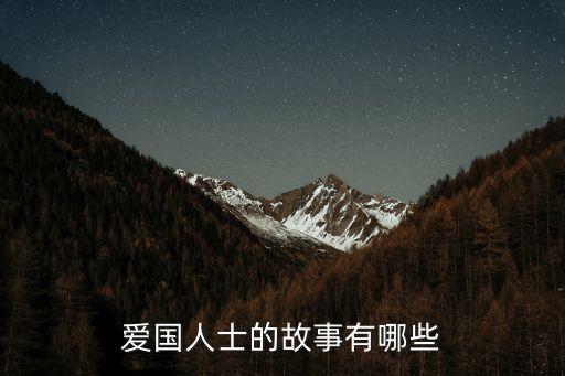 愛國(guó)人士的故事有哪些