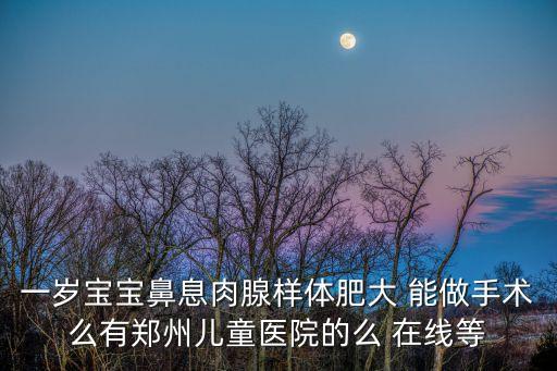 一歲寶寶鼻息肉腺樣體肥大 能做手術么有鄭州兒童醫院的么 在線等