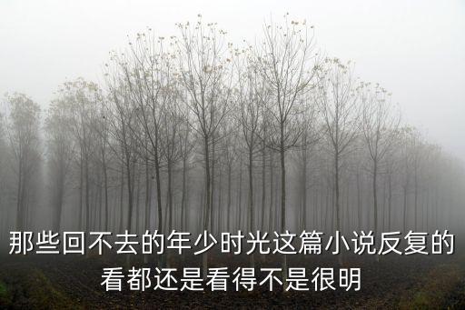 那些回不去的年少時(shí)光這篇小說反復(fù)的看都還是看得不是很明
