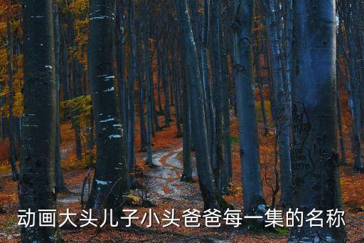 大頭兒子小頭爸爸第一部，動畫大頭兒子小頭爸爸每一集的名稱