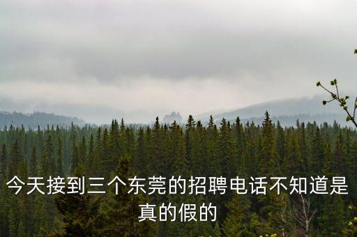 今天接到三個東莞的招聘電話不知道是真的假的