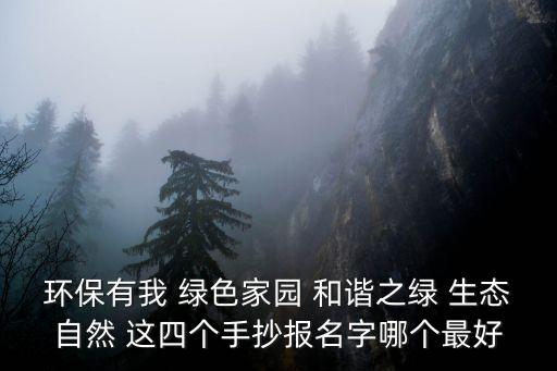 環保有我 綠色家園 和諧之綠 生態自然 這四個手抄報名字哪個最好