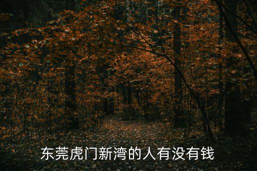 東莞虎門新灣的人有沒有錢