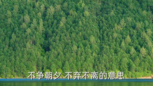 不爭(zhēng)朝夕，不爭(zhēng)朝夕 不棄不離的意思