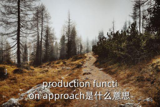 production function approach是什么意思