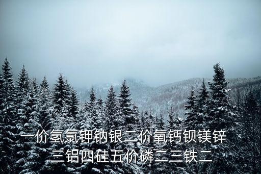 一價氫氯鉀鈉銀，一價氫氯鉀鈉銀二價氧鈣鋇鎂鋅    三鋁四硅五價磷二三鐵二