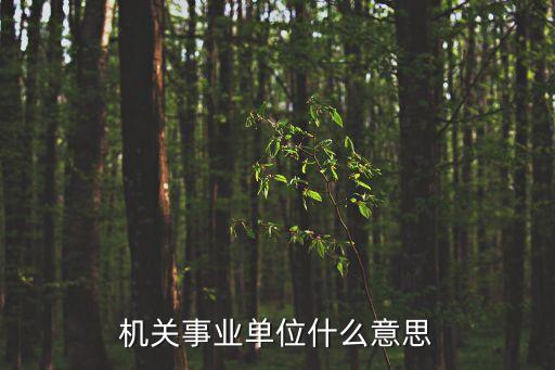 機關事業單位什么意思