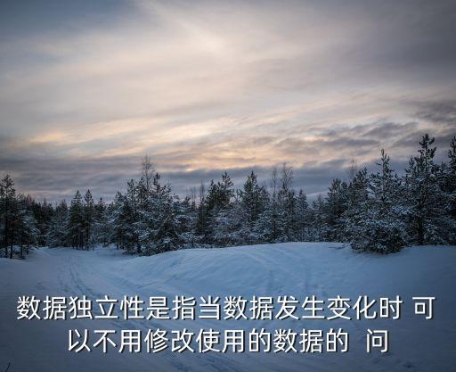 數(shù)據(jù)獨(dú)立性，計(jì)算機(jī)VB中 數(shù)據(jù)的獨(dú)立性 是指什么