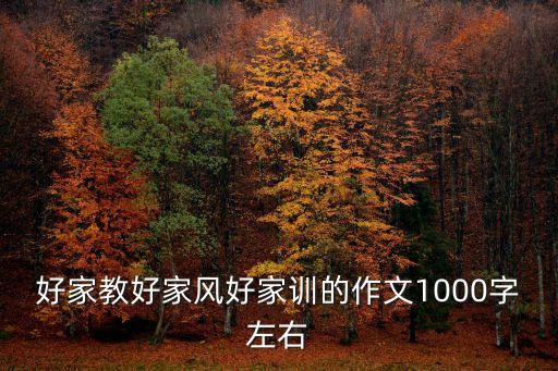 好家教好家風(fēng)好家訓(xùn)的作文1000字左右