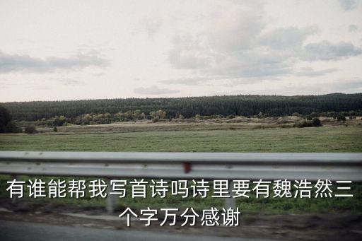 魏浩然，魏浩然這個名字好嗎