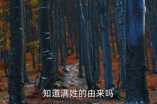 知道滿姓的由來嗎