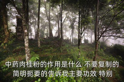 中藥肉桂粉的作用是什么 不要復(fù)制的 簡明扼要的告訴我主要功效 特別