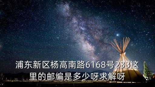 浦東新區楊高南路6168號233這里的郵編是多少呀求解呀