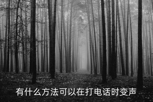 有什么方法可以在打電話時變聲