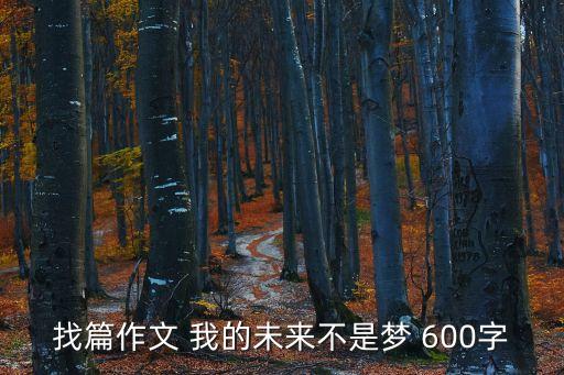 找篇作文 我的未來不是夢 600字