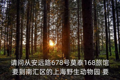 請問從安遠(yuǎn)路678號莫泰168旅館 要到南匯區(qū)的上海野生動(dòng)物園 要
