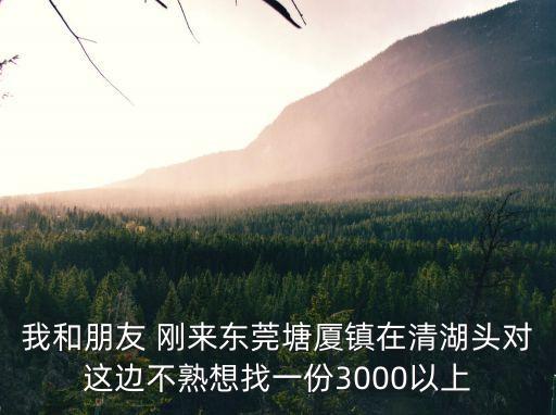 我和朋友 剛來東莞塘廈鎮在清湖頭對這邊不熟想找一份3000以上