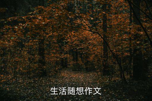 生活隨想，誰(shuí)能給我一片暑假生活隨想的作文