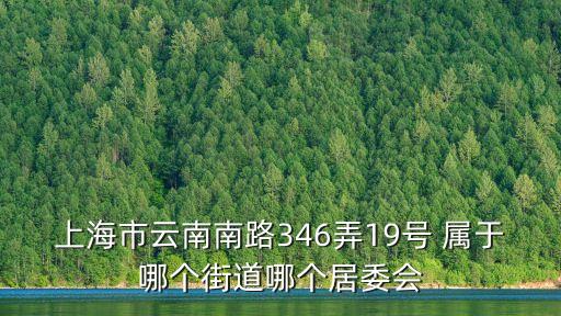 上海市云南南路346弄19號 屬于哪個街道哪個居委會