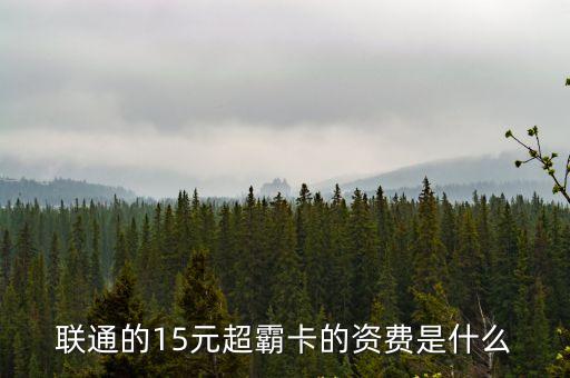 聯(lián)通的15元超霸卡的資費是什么