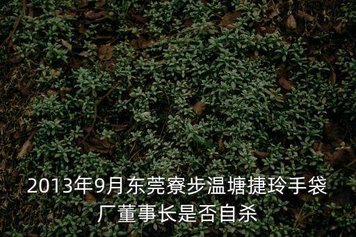 2013年9月東莞寮步溫塘捷玲手袋廠董事長是否自殺