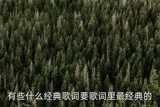 經典歌詞，有沒有經典的歌詞啊