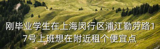 剛畢業(yè)學(xué)生在上海閔行區(qū)浦江勤勞路17號(hào)上班想在附近租個(gè)便宜點(diǎn)