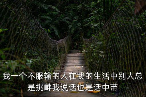 不服輸的人，我一個不服輸的人在我的生活中別人總是挑釁我說話也是話中帶