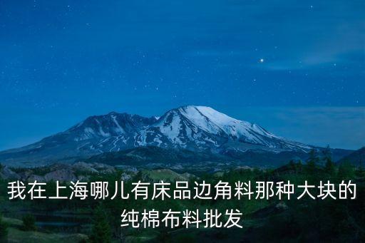 我在上海哪兒有床品邊角料那種大塊的純棉布料批發