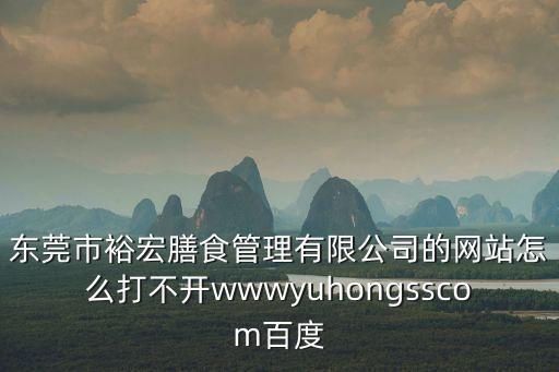 東莞市裕宏膳食管理有限公司的網(wǎng)站怎么打不開wwwyuhongsscom百度