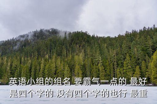 英語小組的組名 要霸氣一點的 最好是四個字的 沒有四個字的也行 最重
