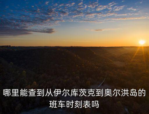 奧爾洪島，哪里能查到從伊爾庫茨克到奧爾洪島的班車時刻表嗎