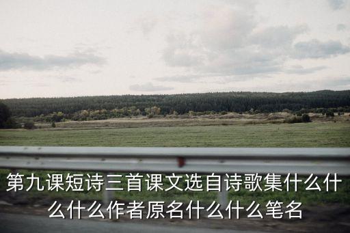 第九課短詩三首課文選自詩歌集什么什么什么作者原名什么什么筆名