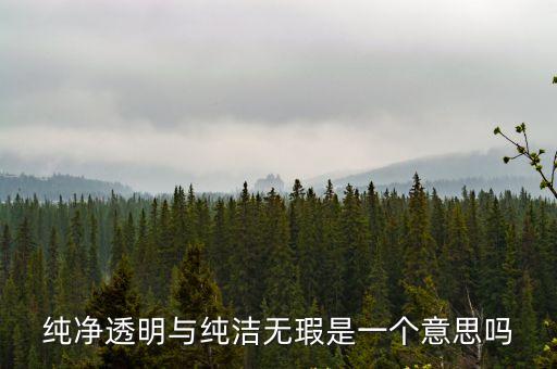 純凈透明與純潔無(wú)瑕是一個(gè)意思嗎
