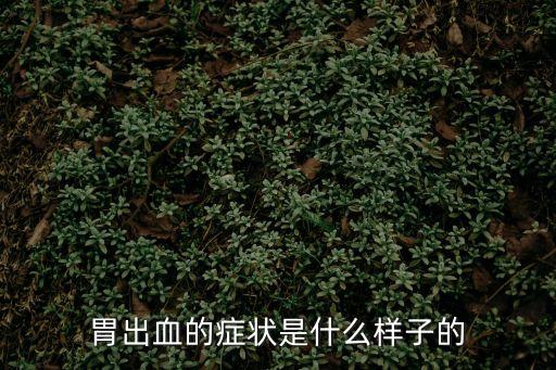 胃出血是什么癥狀，胃出血是什么癥狀