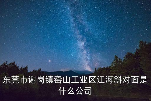 東莞市謝崗鎮窯山工業區江海斜對面是什么公司