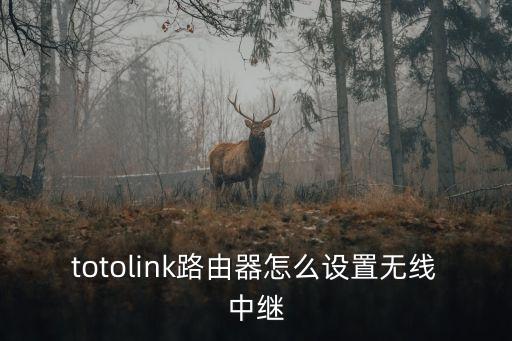 totolink路由器怎么設置無線中繼