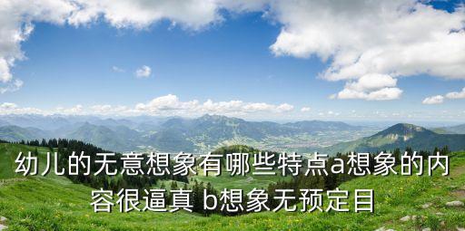 幼兒的無意想象有哪些特點a想象的內(nèi)容很逼真 b想象無預(yù)定目
