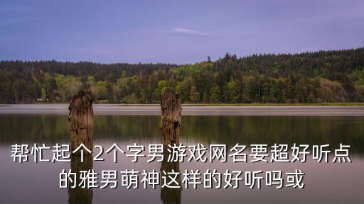 幫忙起個2個字男游戲網名要超好聽點的雅男萌神這樣的好聽嗎或